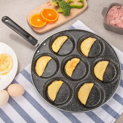Non Stick Frying Pan 7 Holes for Eggs & Burgers - Kitchen Cookware