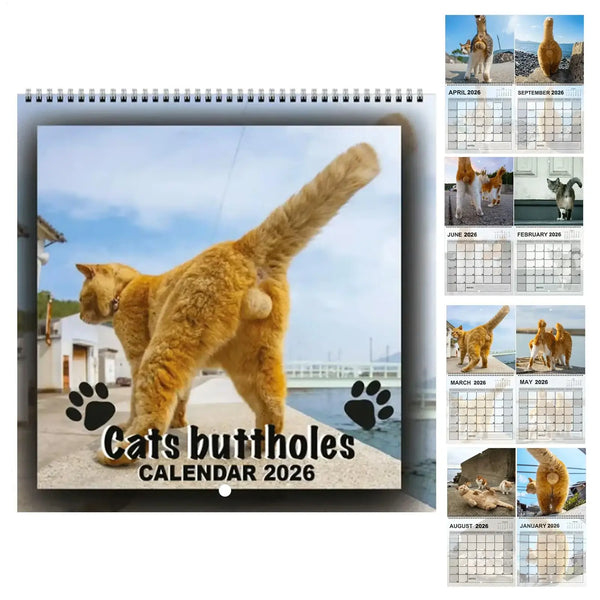 Funny Cats Buttholes Calendar Unique Cat