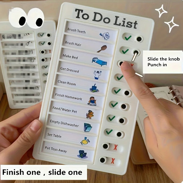 Kids To Do List Chore Chart Slide Knob Checklist For Children S