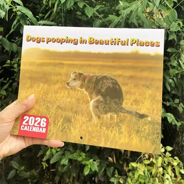 2026 Funny Dog Pooping Calendar Monthly Planner With Humorous Dog