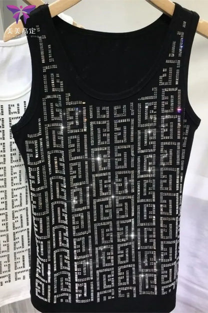 Diamonds Oversized Camisole - Ladies O-Neck Sleeveless Top