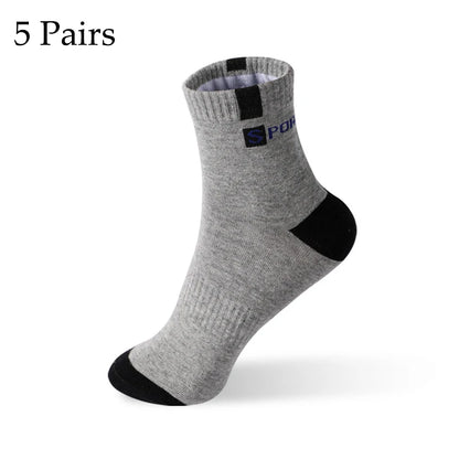 Men's Cotton Socks - Sport Breathable Soft Letter Sneakers