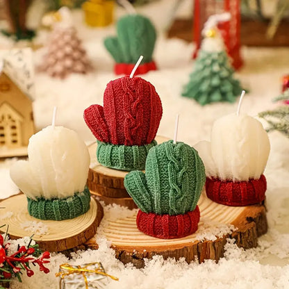 Christmas Glove Pattern Soy Wax Scented Candle - Rose Scent