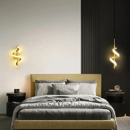 Nordic Minimalist LED Wall Sconce Black White Gold Decorative