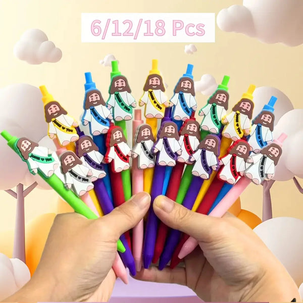 6 12 18 Pcs Fun Faith Jesus Theme Pens Cute Design Ideal For Party