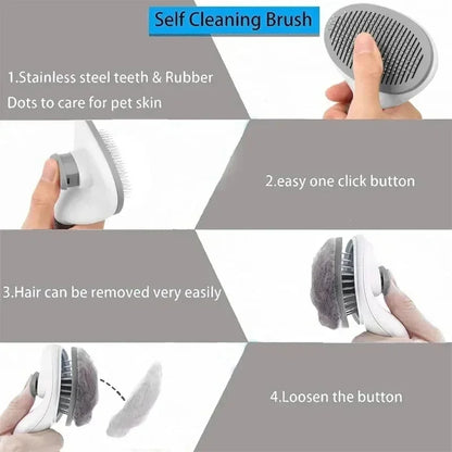 Self-Cleaning Pet Brush – Dematting Comb for Dogs & Cats