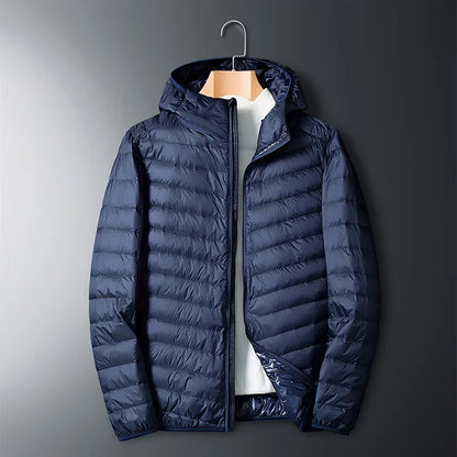 Men’s White Duck Down Jacket - Lightweight & Waterproof