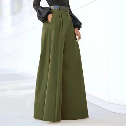 Women's Wide Leg Palazzo Pants - Summer Printed Linen Trousers