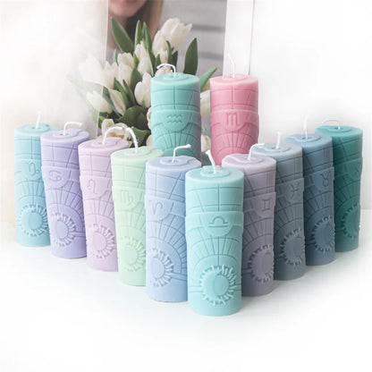 Zodiac Pillar Candle Molds - DIY Constellation Silicone Mold