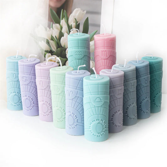 Zodiac Pillar Candle Molds - DIY Constellation Silicone Mold
