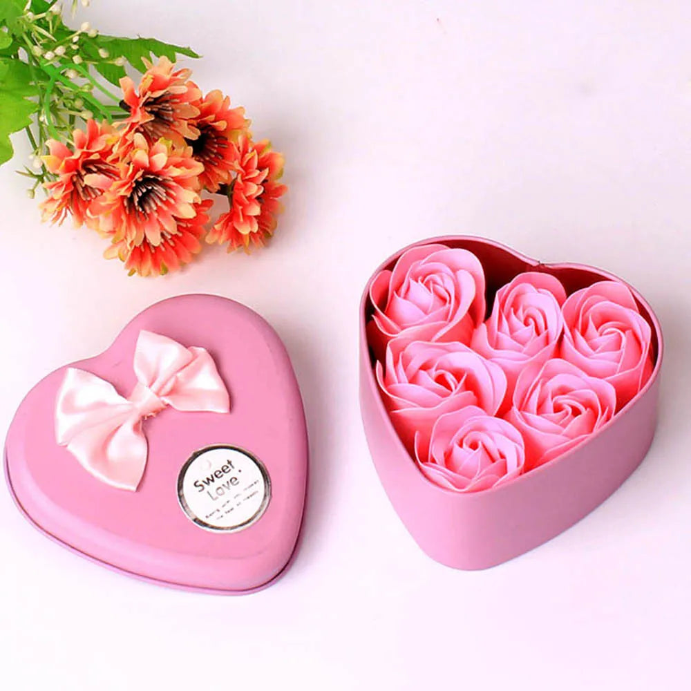 Rose Artificial Flower Heads in Gift Box for Valentine's & Wedding Decor
