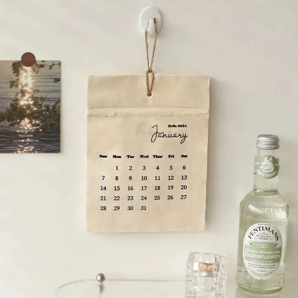 Cute Calendar 2026 Creative Canvas Hook Calendar Wall Decoration