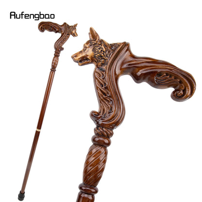 Wolf Brown Wooden Walking Stick - Vampire Cosplay Cane