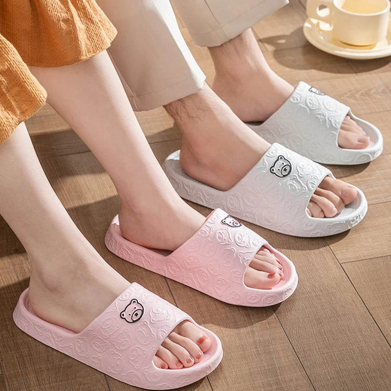 Cute Bear Women's Slippers - Summer Indoor Anti-Slip Shoes