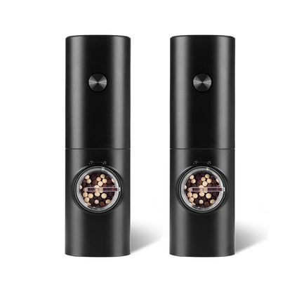 2pcs Electric Pepper & Salt Grinder Set, Battery Powered Adjustable Mill