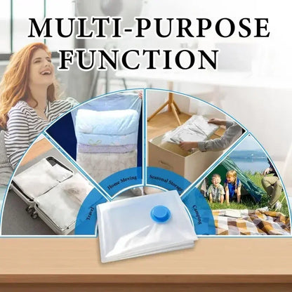 8PCS Vacuum Storage Bags - Space Saver Travel Storage with Hand-Pump