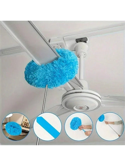 Microfiber Ceiling Fan Duster - Extendable Long Handle Cleaning Brush