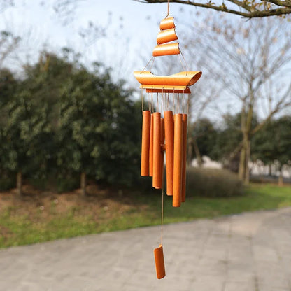 Handmade Tubes Bamboo Bell Natural Wind Chimes Indoors Pendant Balcony Home Hotel Decor Outdoor Yard Garden Windchime Crafts