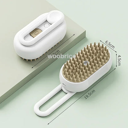 3-in-1 Steamy Dog Brush – Electric Spray for Pet Grooming