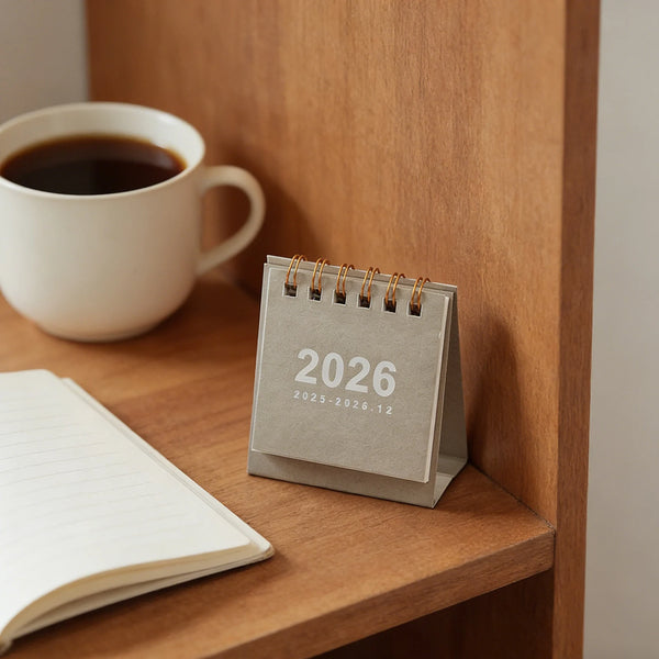 Mini Desk Calendar 2026 Simple Style Portable Desktop Small Size