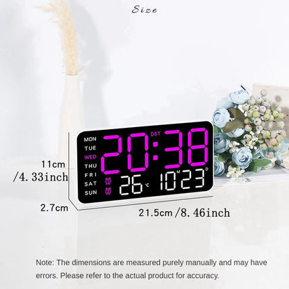 Large Digital Wall Clock - Voice Control Alarm Clock with Temperature Display