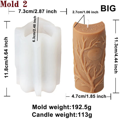 3D Moon Phase Candle Mold - Zodiac Pillar Candle Making Tool