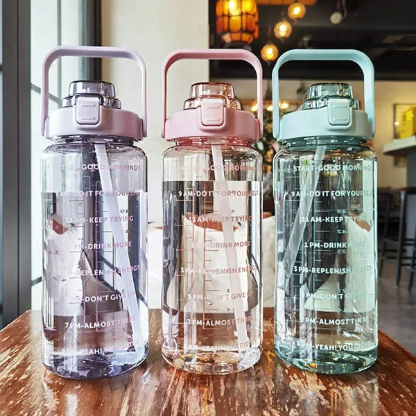 Portable Travel Water Bottle Straw Sports