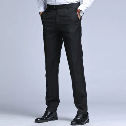 Men's Straight Slim Suit Pants - Formal Trousers