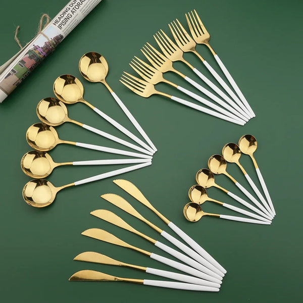 Steel Flatware Fork Kitchen Knife Spoon Dinner Set