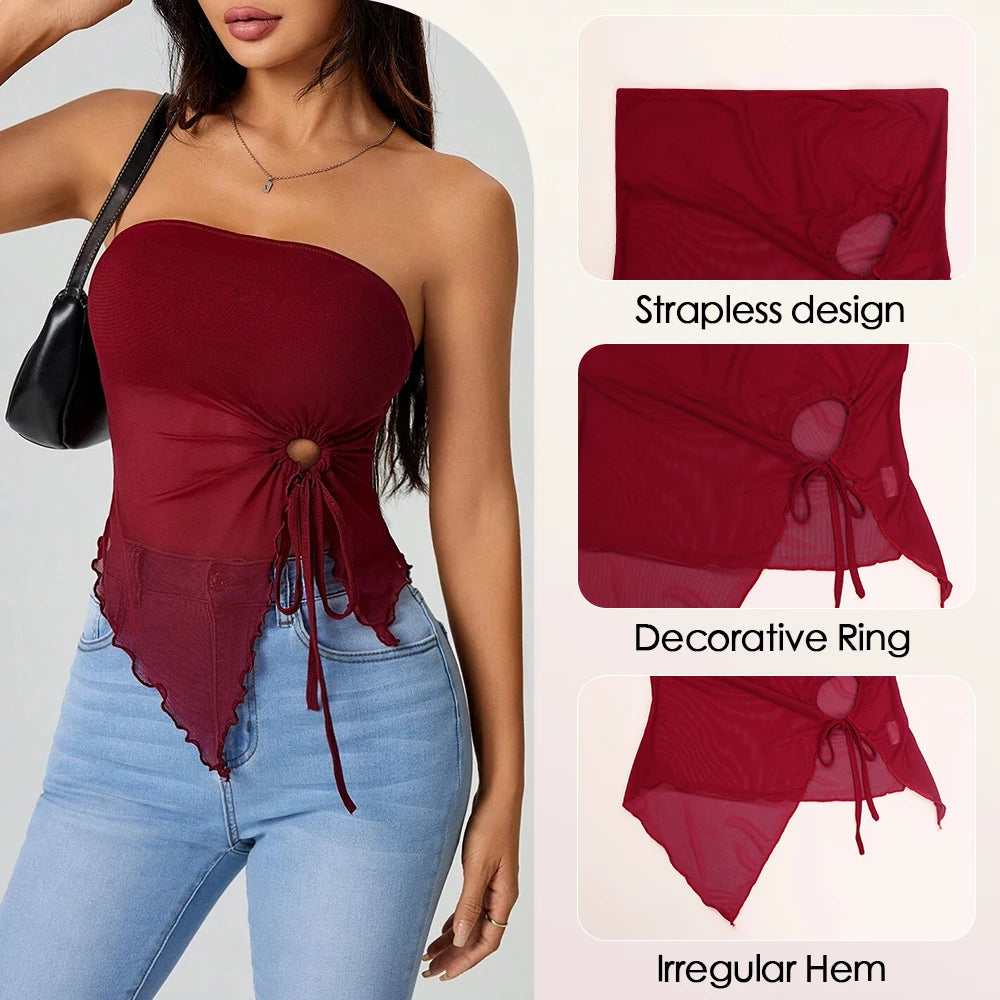 Women's Summer Sleeveless Off Shoulder Tube Tanks