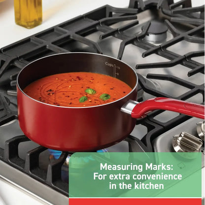 20pc Non-Stick Cookware Set | Easy Care Red Kitchen