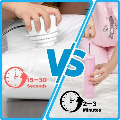 8PCS Vacuum Storage Bags - Space Saver Travel Storage with Hand-Pump