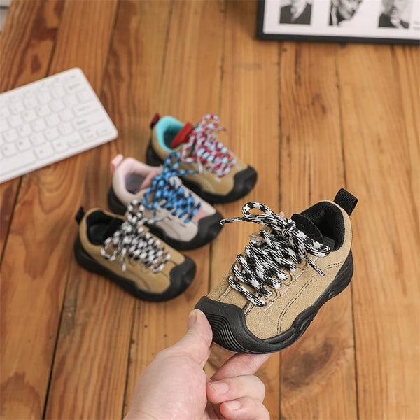 Children Hiking Shoes Baby Girls Boys Genuine Leather Sneakers