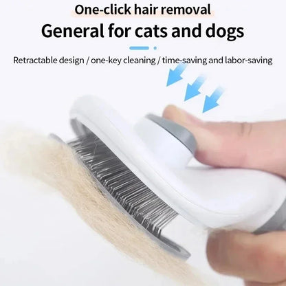 Self-Cleaning Pet Brush – Dematting Comb for Dogs & Cats