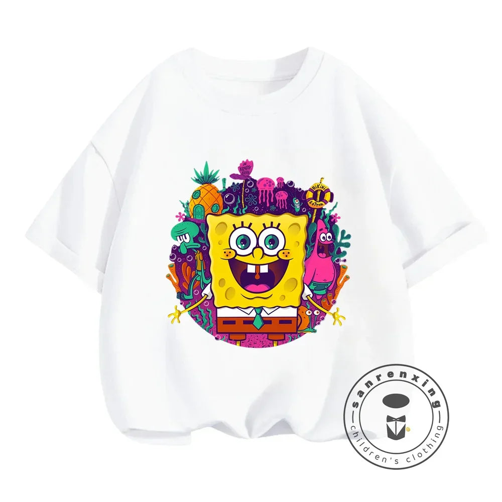 Hip-Hop Style SpongeBob T-Shirt for Kids