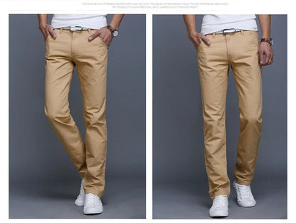 New Spring Casual Pants - Men's Straight Fit Stretch Chino Trousers