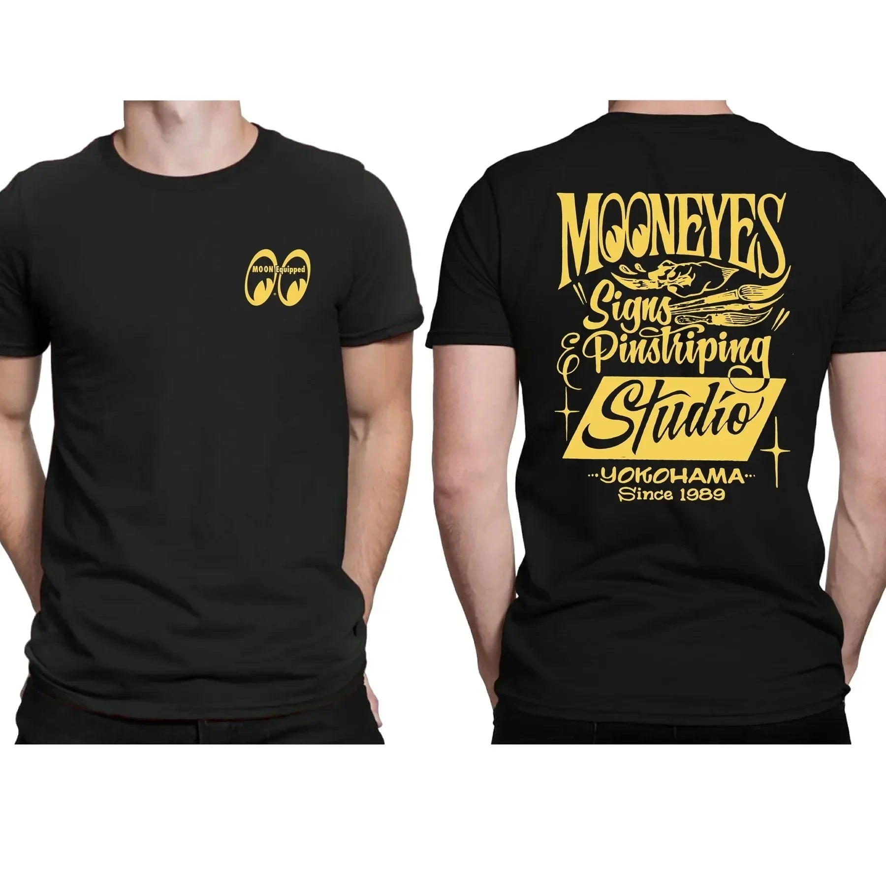 Men Mooneyes Moon Equipped Speed T-Shirt - Graphic Streetwear Casual Oversized Tee