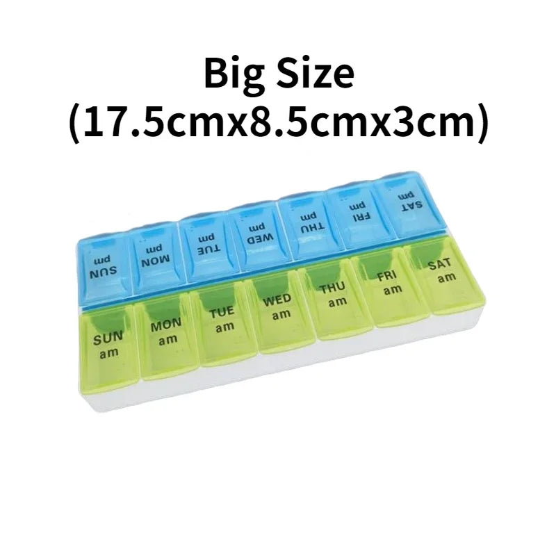 7-Day Travel Pill Organizer with 14 Grids