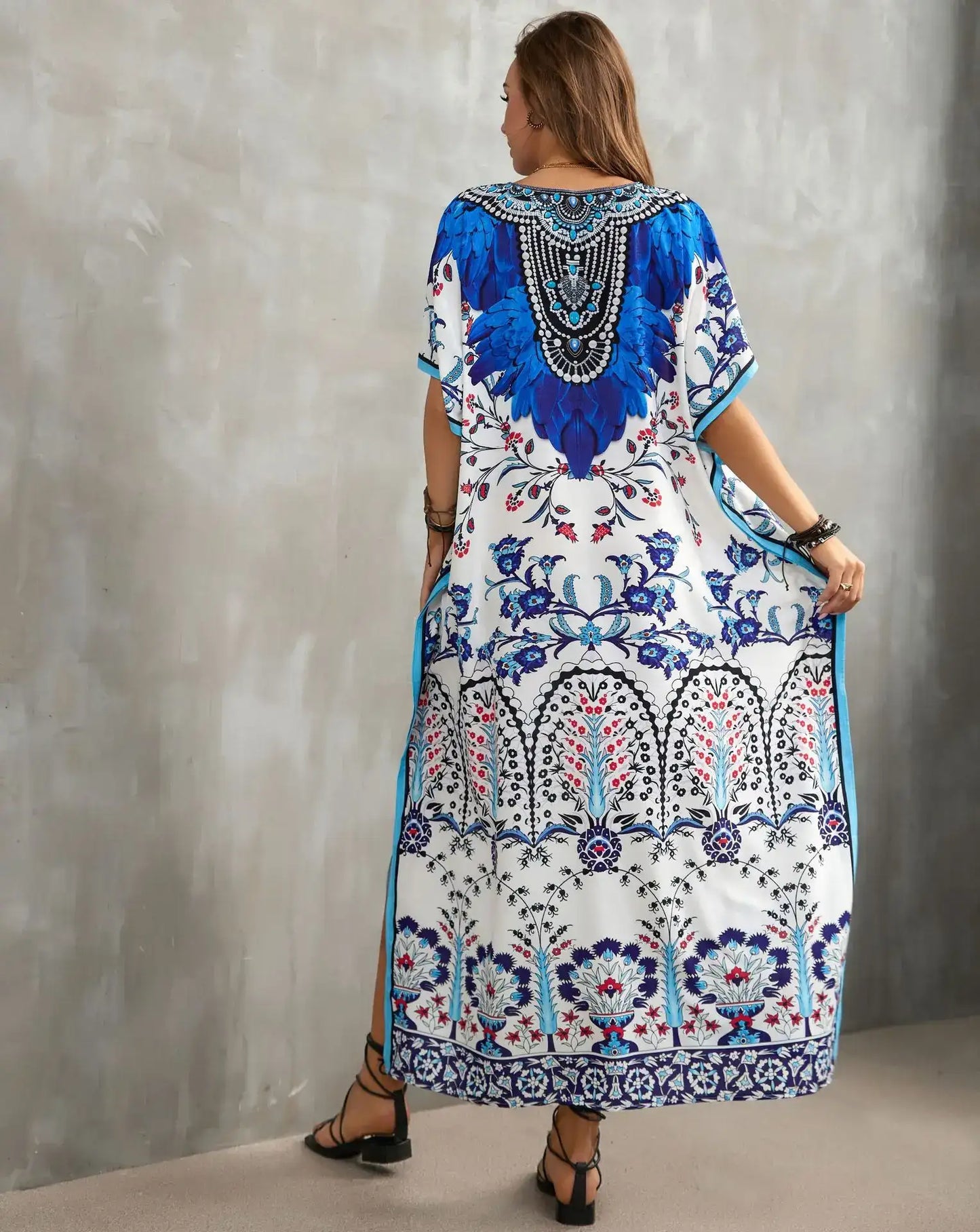 Women's Plus Size Kaftan Dress: Maxi Caftan Beach Cover Up & Summer Loungewear