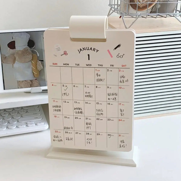 Cartoon 2026 Desk Calendar Paper Daily Check In Plan Cartoon Desk