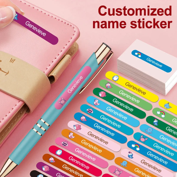 Custom Waterproof Name Stickers For Water Bottles Kids Stationery