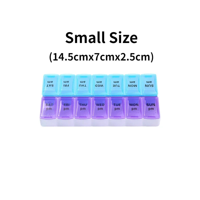 7-Day Travel Pill Organizer with 14 Grids