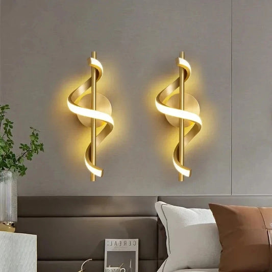 Nordic Minimalist LED Wall Sconce Black White Gold Decorative