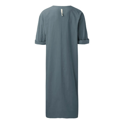 Men's Black Jubba Thobe - Muslim Arabic Kaftan Robe