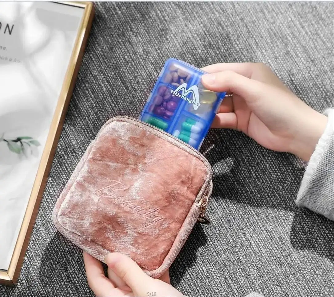 Tcare Travel Pill Organizer - Moisture Proof Daily Pill Case