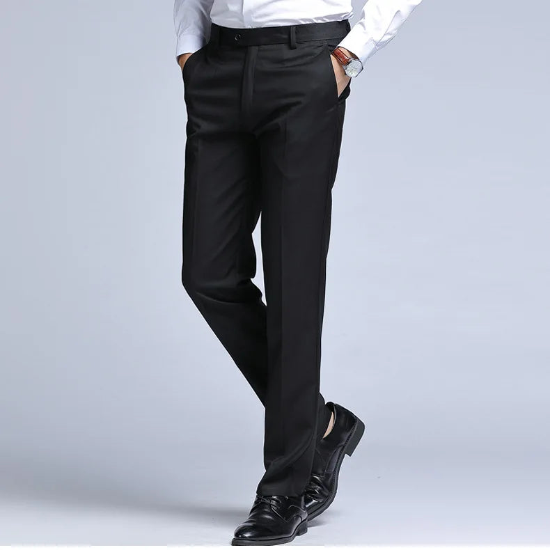 Men's Straight Slim Suit Pants - Formal Trousers