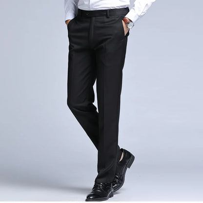 Men's Straight Slim Suit Pants - Formal Trousers