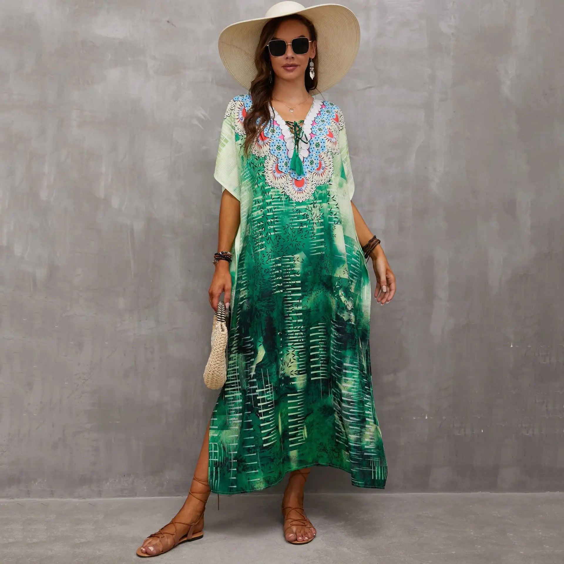 Women's Plus Size Kaftan Dress: Maxi Caftan Beach Cover Up & Summer Loungewear