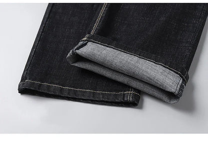 Men's Stretch Jeans - Slim Straight Fit Black & Blue Trousers