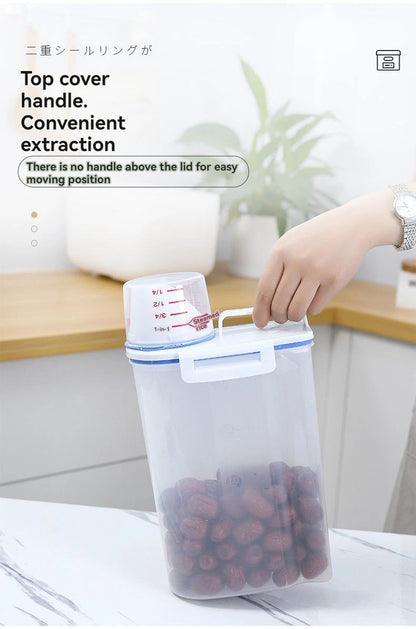 Rice Storage Canister with Measuring Cup | Moisture & Insect Proof